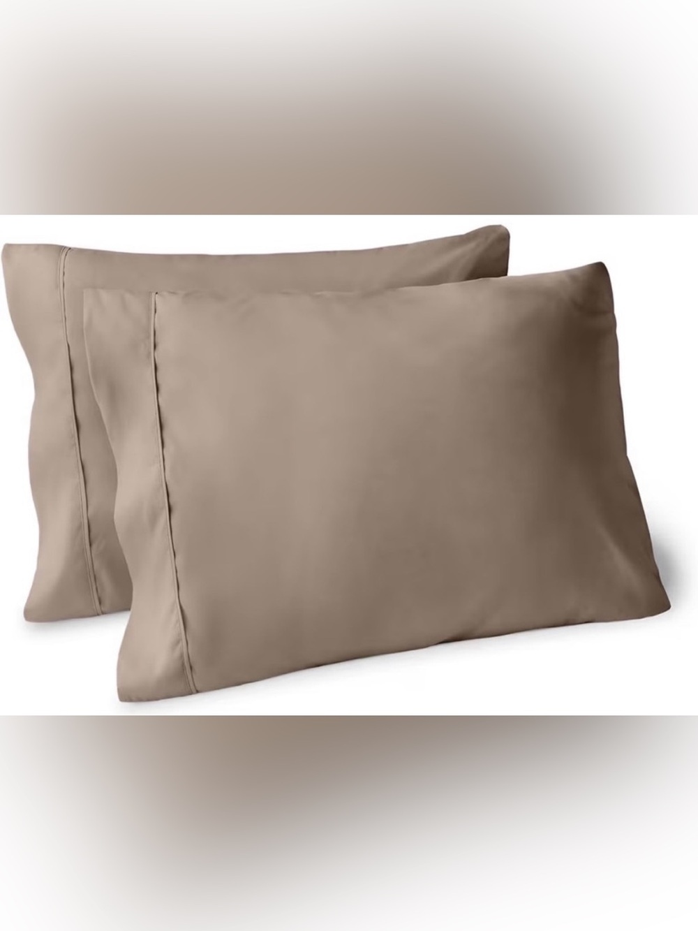 NWT** BARE HOME Microfiber Pillow Cases - King, 2 sets of 4 (8 total), Taupe